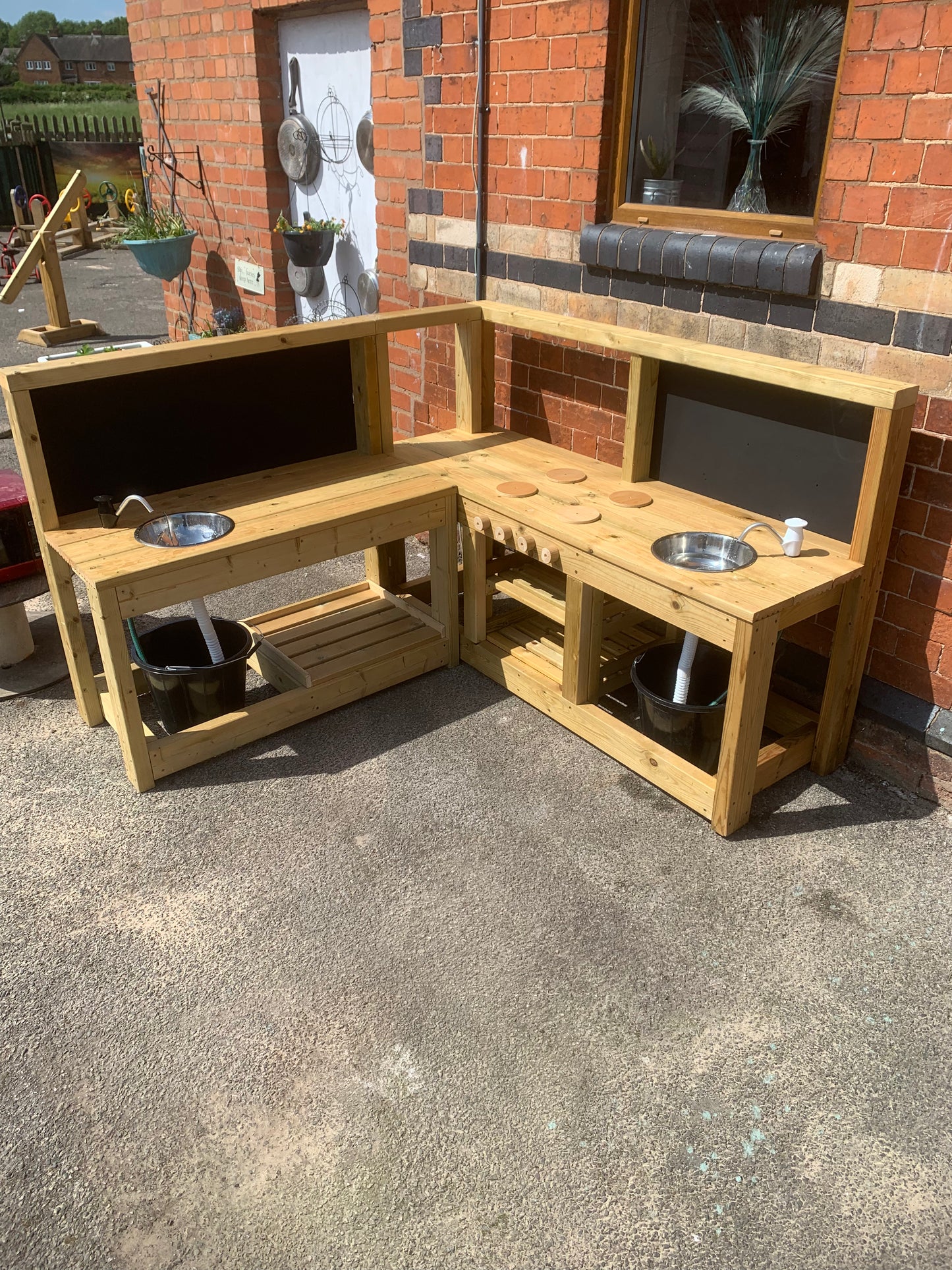 Corner mud kitchen