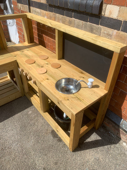 Corner mud kitchen